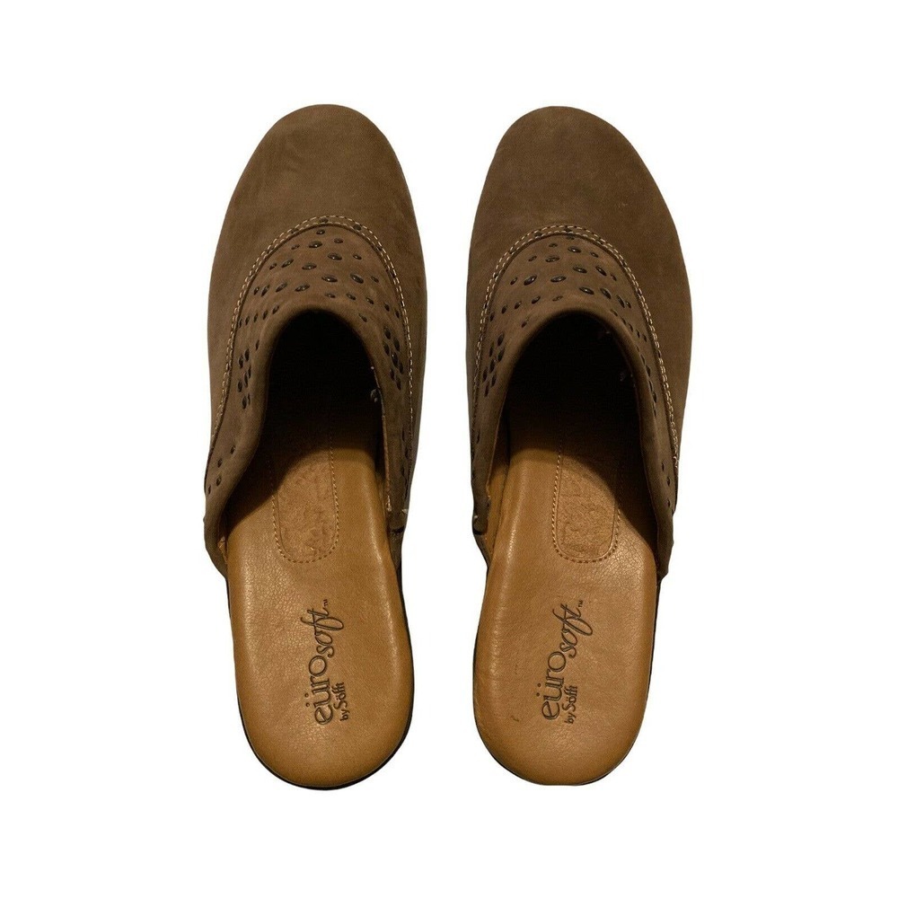 Euro Soft by Sofft Mules/Clogs Leather and suede Color Brown‎ Shoes Size 9